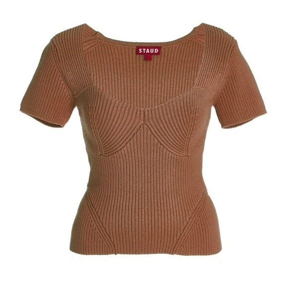 STAUD Tops - Staud Buxton Top in Camel